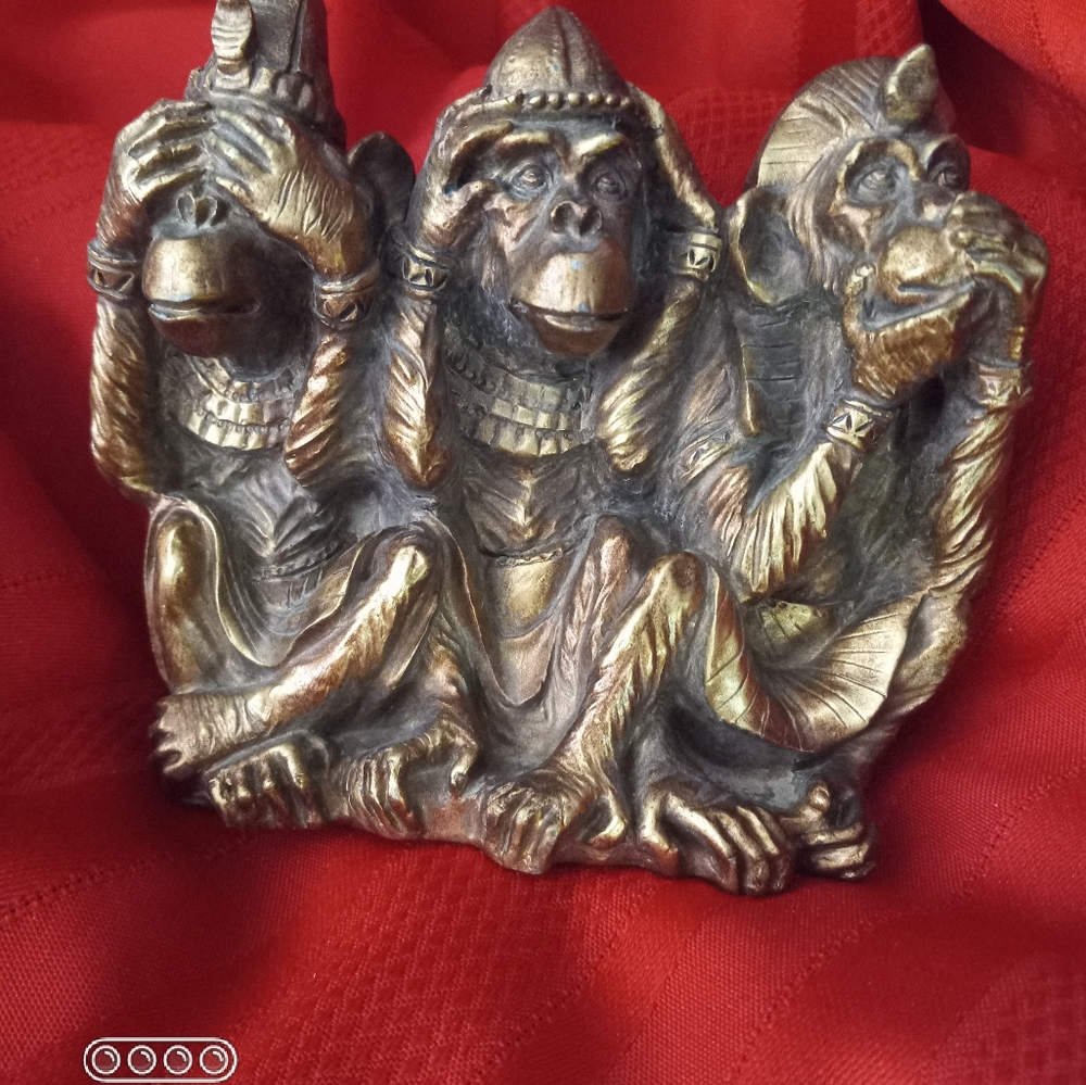 Brass See, Hear, Speak, no evil monkeys